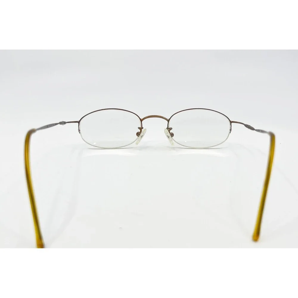 Nautica Eyeglasses Frames Mens Brown N7025 065 Oval Half Rim Italy 49-21-135